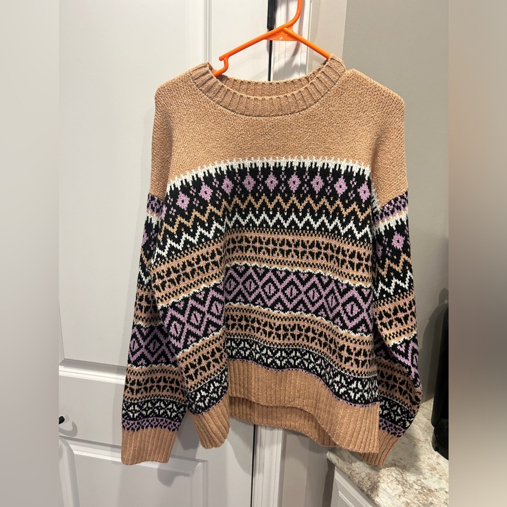 Time & Tru Fair Isle Sweater Women’s Medium NWT